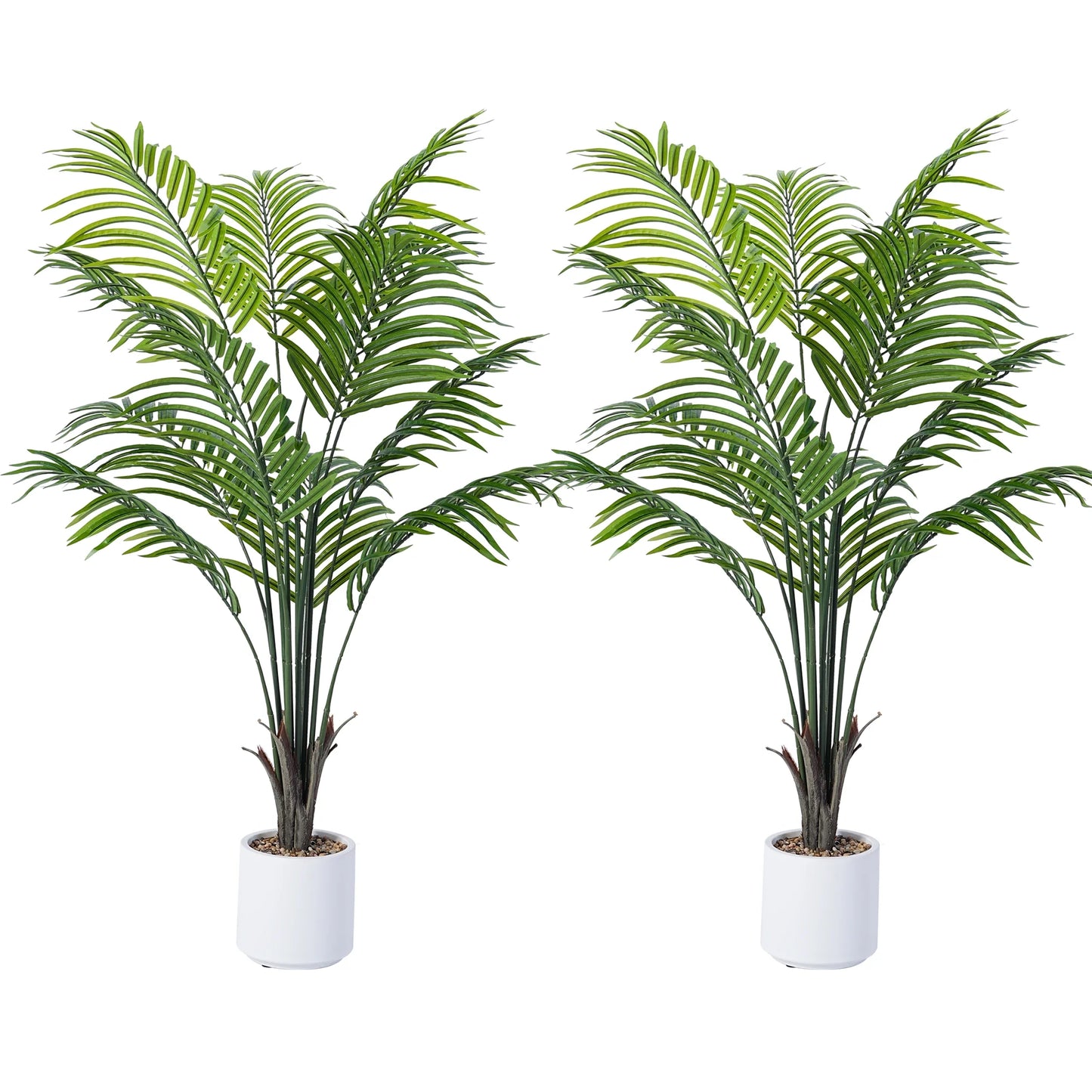 2 Pack 4 Feet Artificial Plant Fake Tropical Areca Palm Tree for Home Office Wedding Valenine Decor