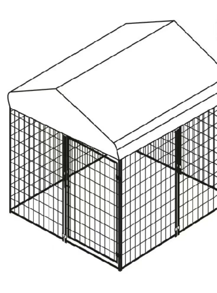 Anyask Universal Heavy Duty Medium Metal Dog Kennel Playpen with Sun/Rain Proof Top for Dog Cat Duck Chicken Outdoor Excerise (4'L x 4'W x 4.5'H)