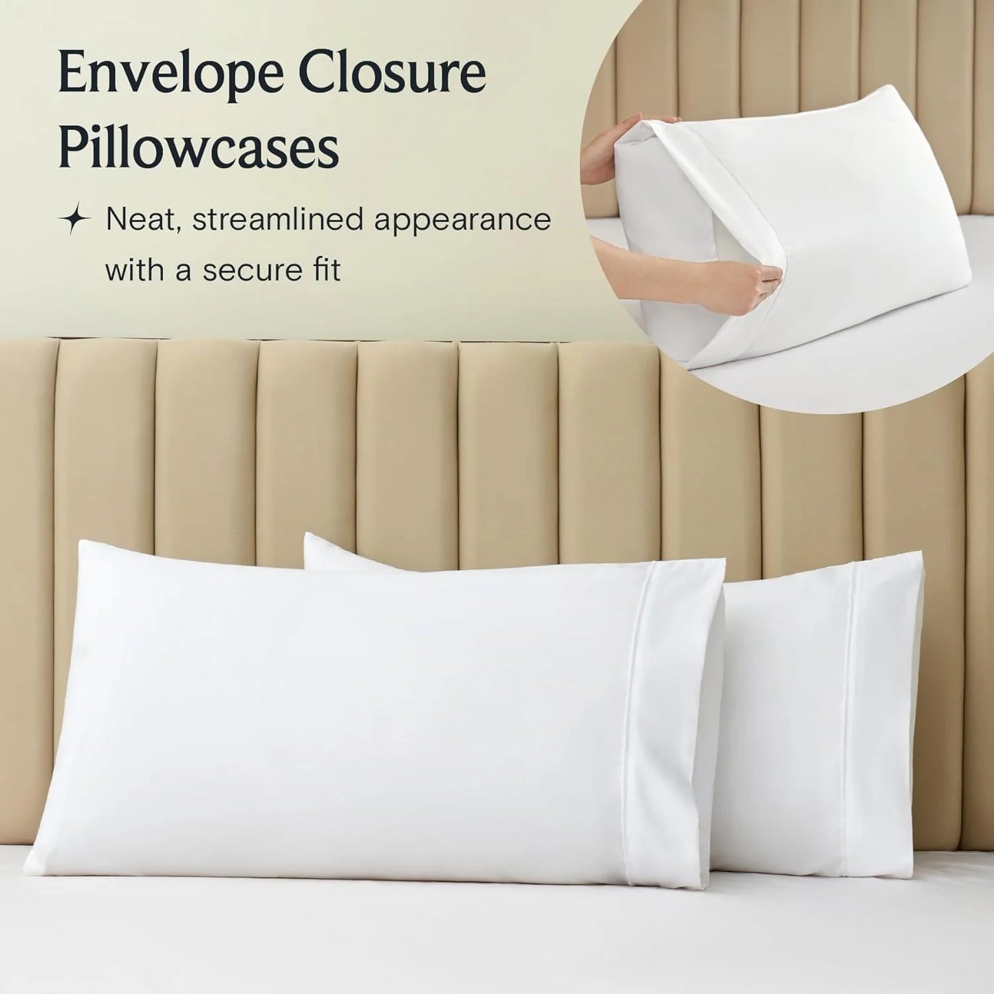 Bed Sheets Set with 6 Pieces,Extra Soft Made from Microfiber Deep Pocket Sheet Set, Cking White