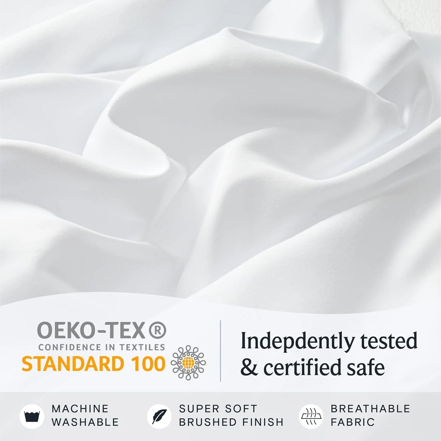 Bed Sheets Set with 6 Pieces,Extra Soft Made from Microfiber Deep Pocket Sheet Set, Cking White