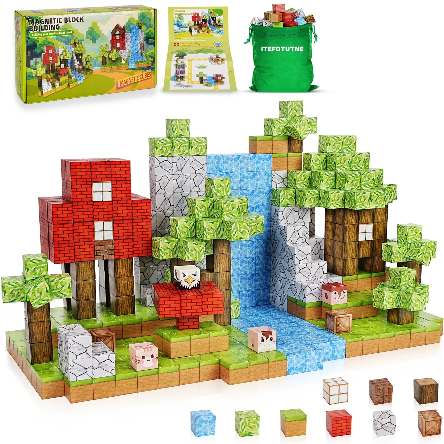 100 Piece Magnetic Building Blocks Building Set Suitable for 3+ Kids Gift