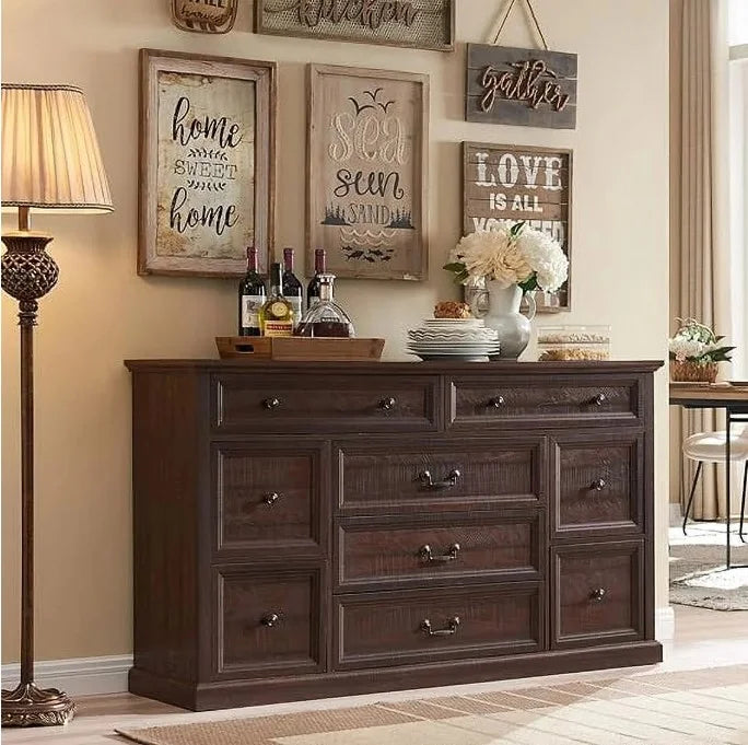Wood Modern 7-Drawer Dressers with Metal Handle for Living Room, Hallw anyaskshop Wood Modern 7-Drawer Dressers with Metal Handle for Living Room, Hallw anyaskshop