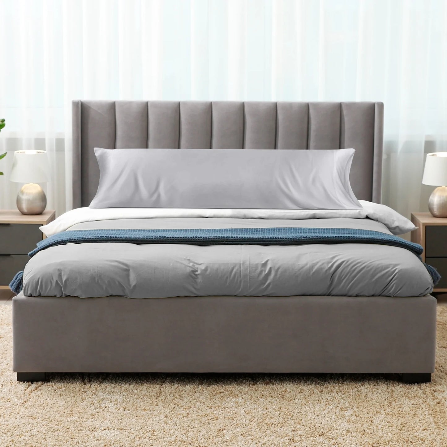 Super Soft Luxury Bamboo Derived Rayon Arctic Gray Body Cooling Pillowcase Set of 1