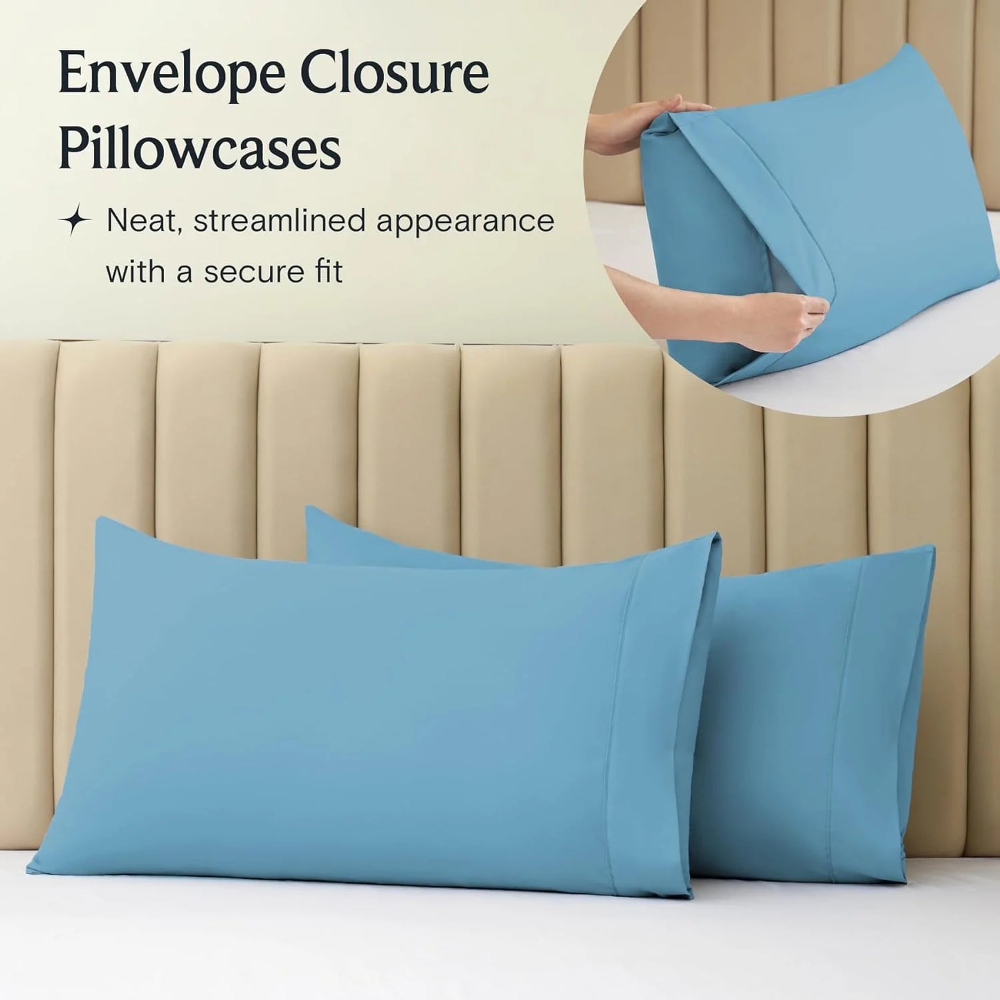 Bed Sheets Set with 6 Pieces,Extra Soft Made from Microfiber Deep Pocket Sheet Set, King Blue
