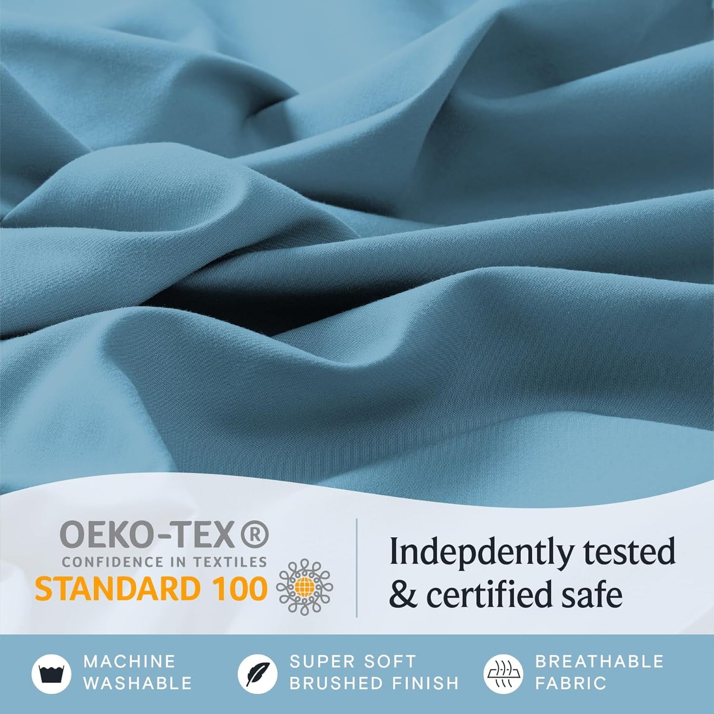 Bed Sheets Set with 6 Pieces,Extra Soft Made from Microfiber Deep Pocket Sheet Set, King Blue