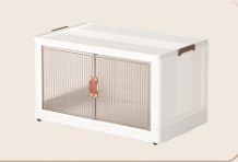 Anyask Storage Bins with Lids Plastic Storage for Bedroom,White 1 Layer