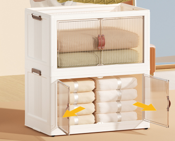 Anyask Plastic Storage Bins with Lids, Stackable Closet Organizer,White 2 Layer