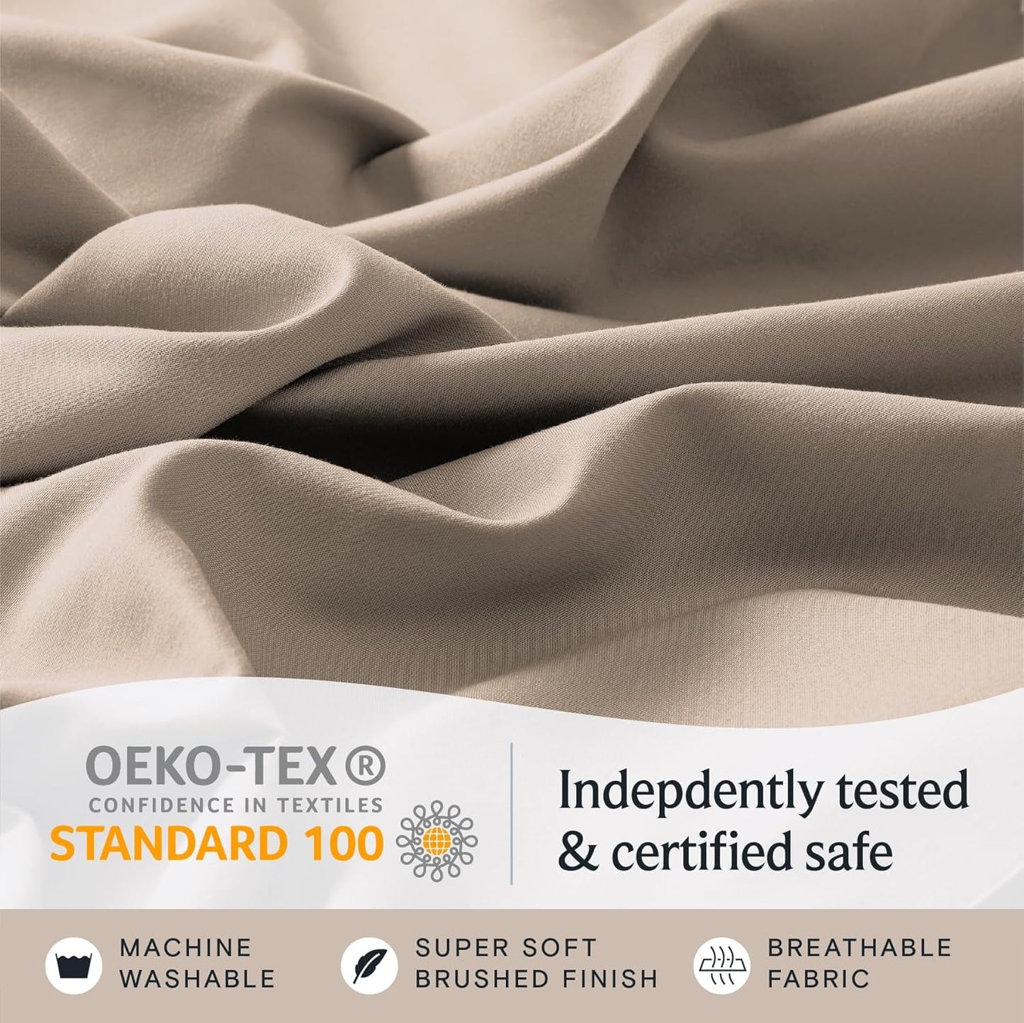 Bed Sheets Set with 6 Pieces,Extra Soft Made from Microfiber Deep Pocket Sheet Set, Twin Brown