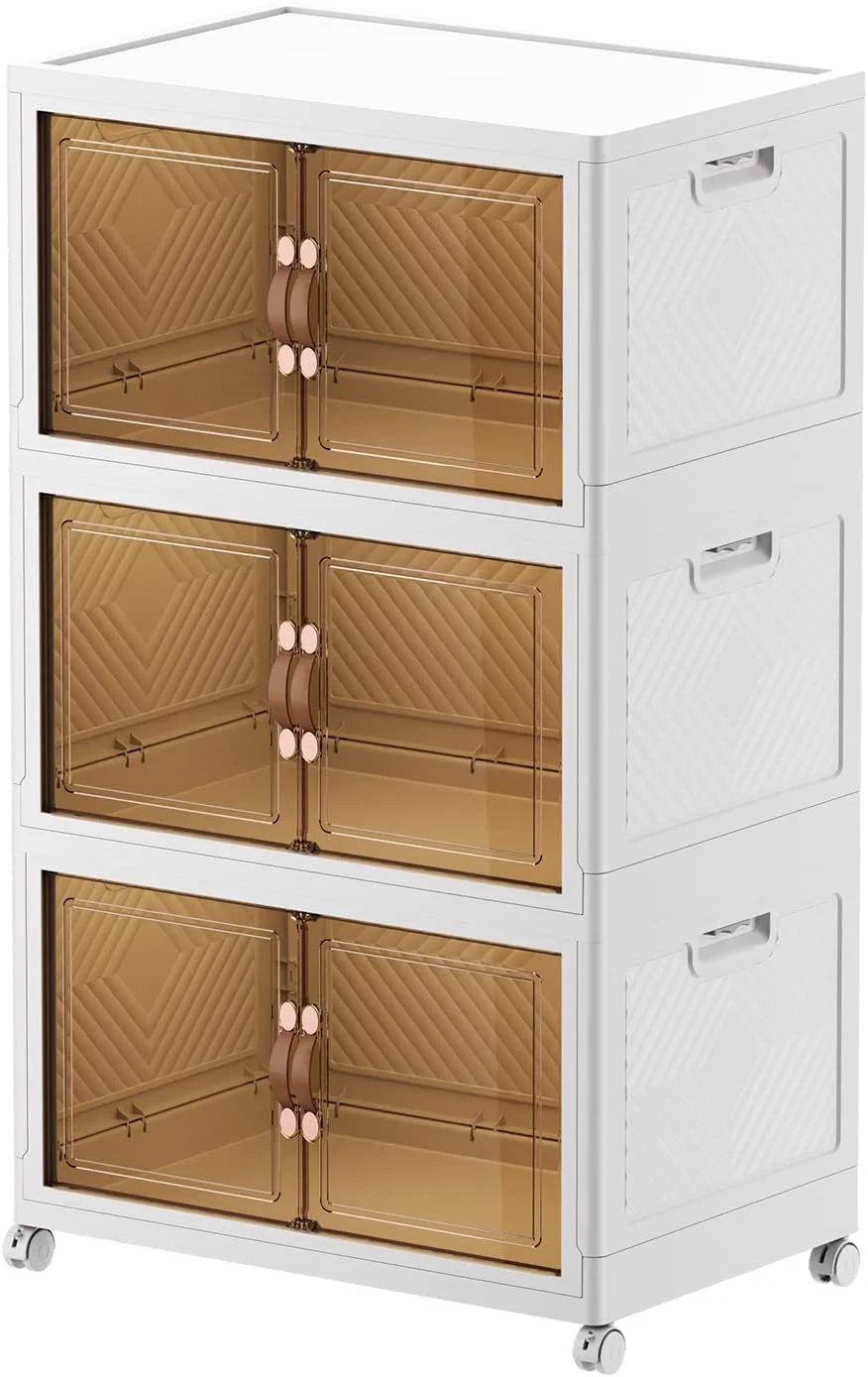 Cocosity 3 Pack Closet Organizers and Storage for Clothing, Books, Bedding and Toys White