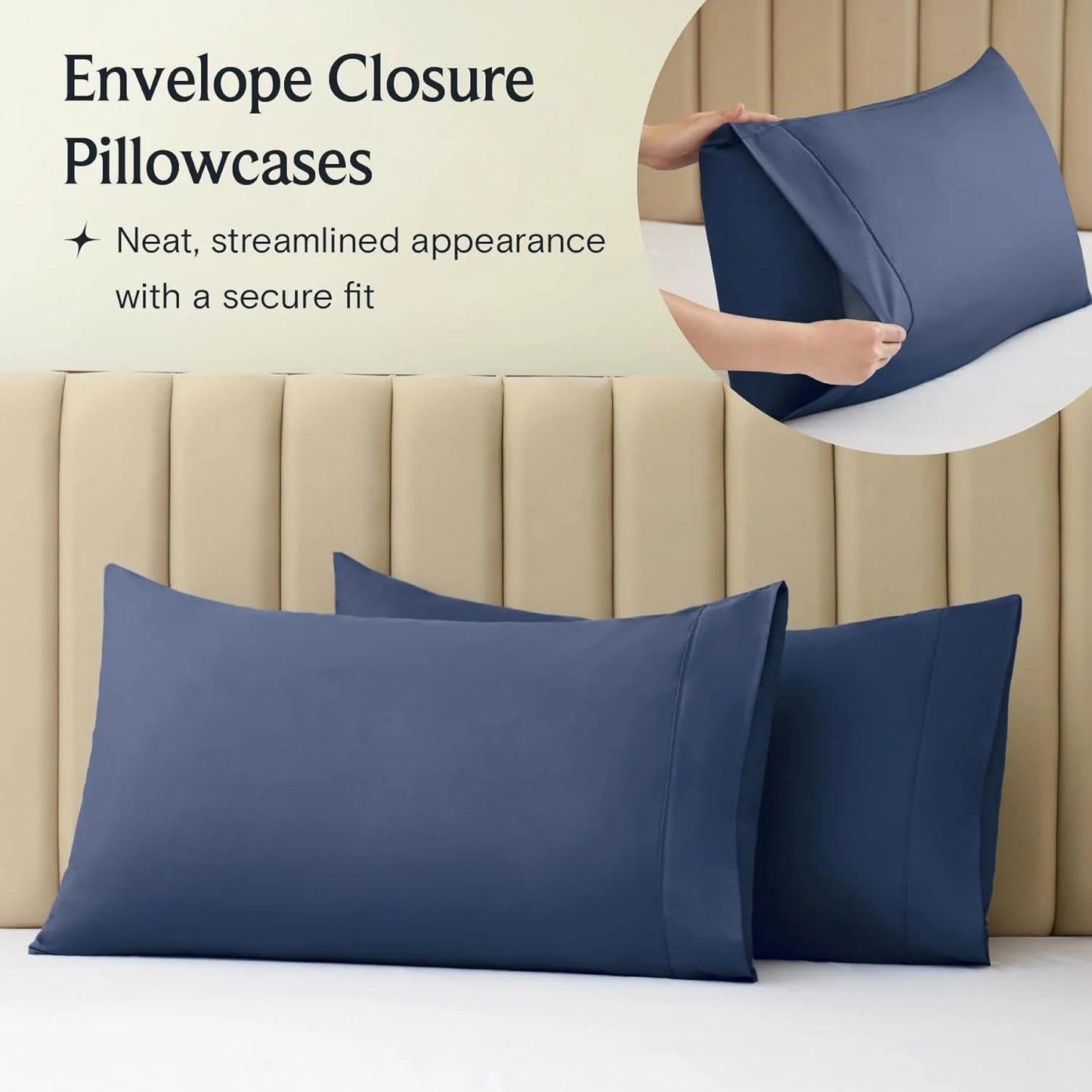 Bed Sheets Set with 6 Pieces,Extra Soft Made from Microfiber Deep Pocket Sheet Set, Cking Navy