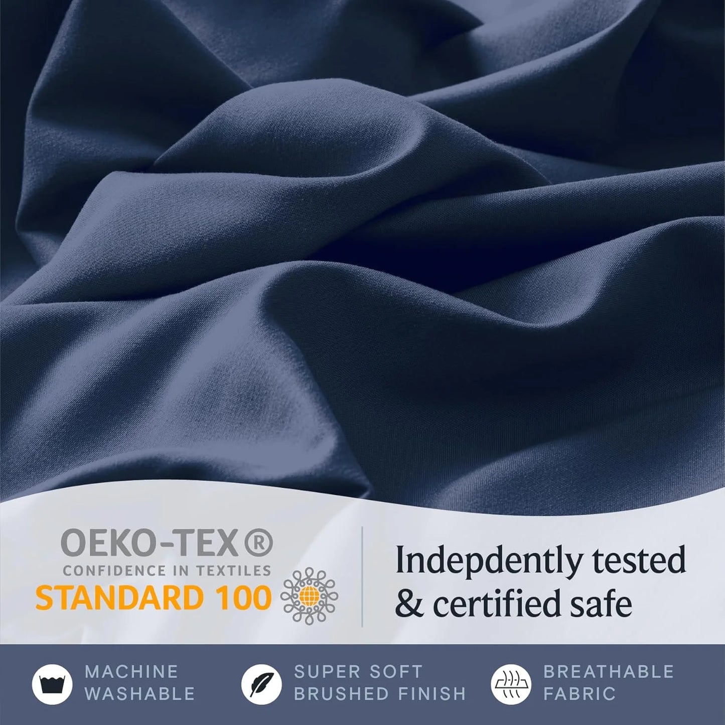 Bed Sheets Set with 6 Pieces,Extra Soft Made from Microfiber Deep Pocket Sheet Set, Cking Navy