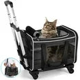 Cat Dog Carrier with Upgraded Wheel for Small Dogs and Cats-pink