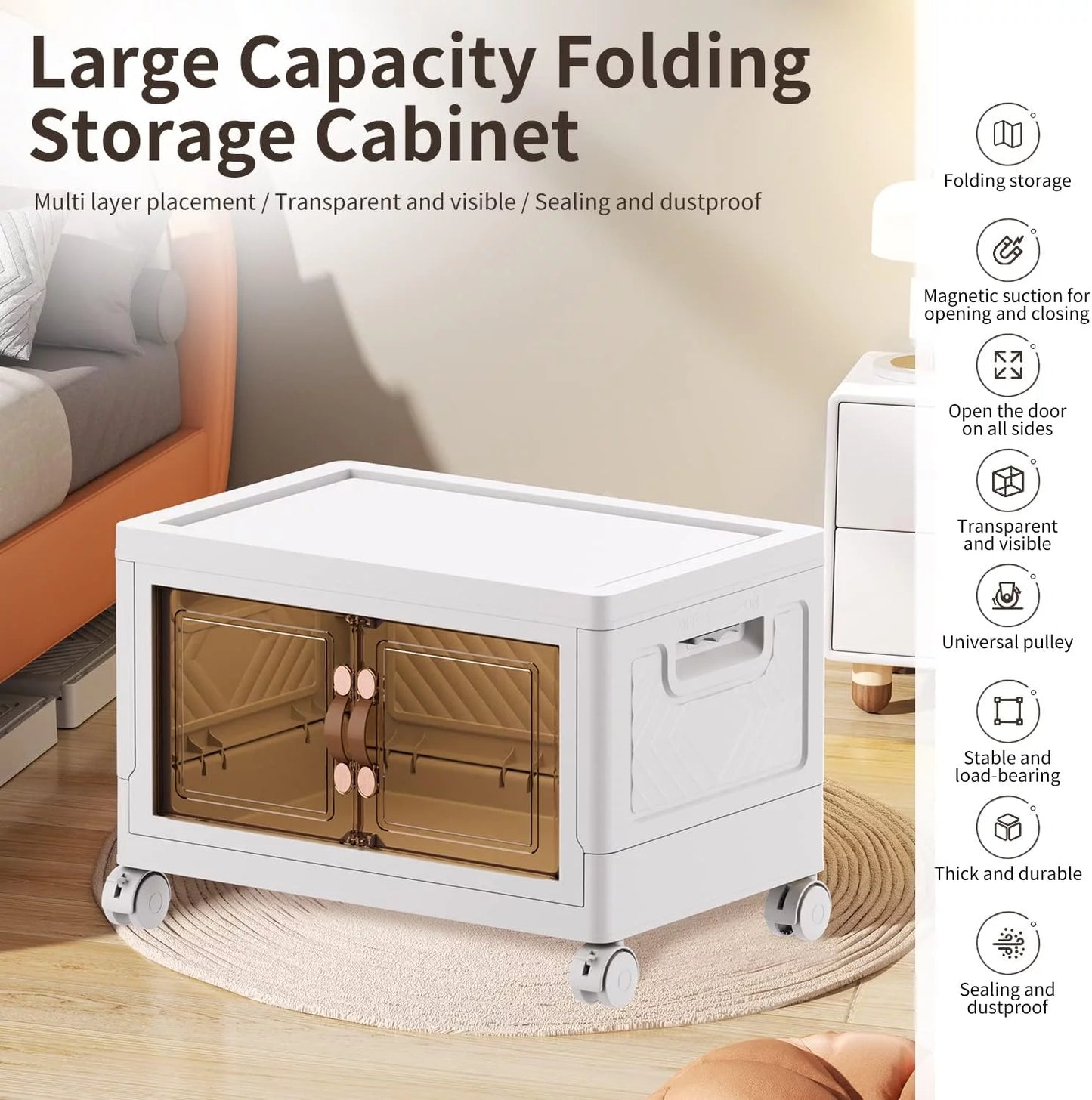 Cocosity 1 Pack Closet Organizers and Storage for Clothing, Books, Bedding and Toys White