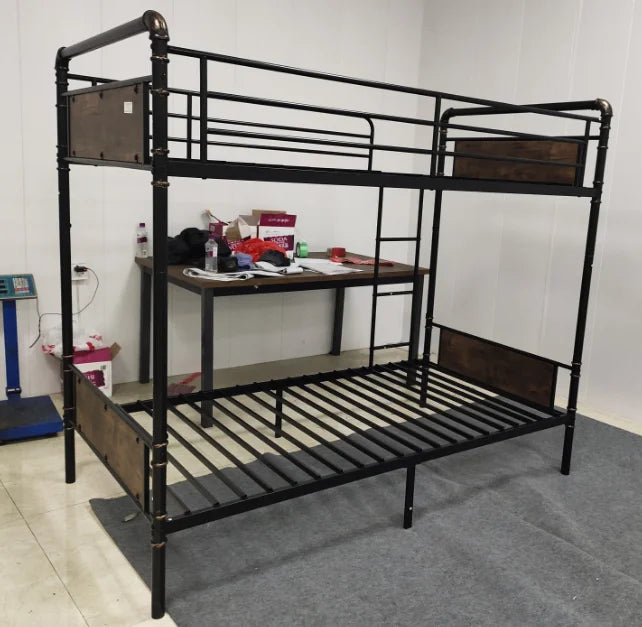 2 IN 1 Premium Metal Twin Over Twin Bulk Bed, Black