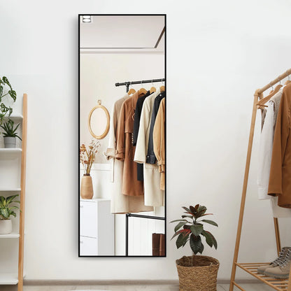 Anyask Rectangular Full Length Mirror for Bedroom, Living Room, Bathroom, Black 1.63cm