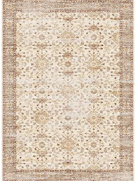 Cocosity 5'x7' Washable Vintage Style Low-Pile Soft Rug for Living Room Bedroom, Yellow