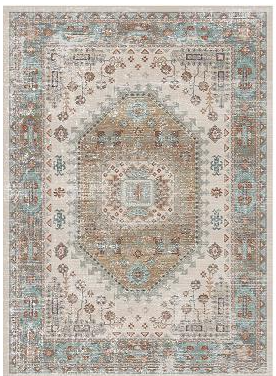 Cocosity 8'x10' Boho Vintage Neutral Modern Pale Brown Area Rug for Living Room Dining Room Bedroom