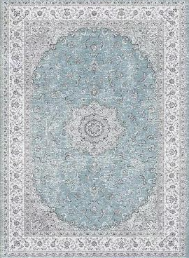 Cocosity 5'x7' Washable Area Rug Low-Pile Soft Rug for Dining Room Home Decor Traditional Carpet, Blue