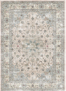 Cocosity 5'x7' Washable Rugs Vintage Low Pile and Soft Beige for Living Room, Bedroom, Kitchen, Beige Green