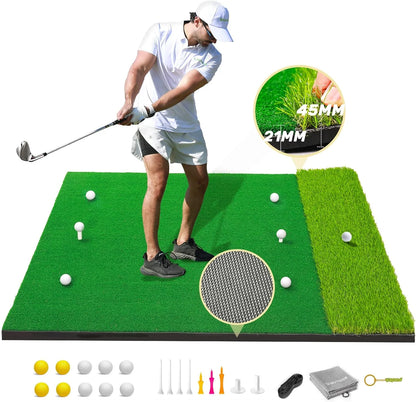 Pro Thickened Golf Mat Set for Indoor/Outdoor Swing Practice