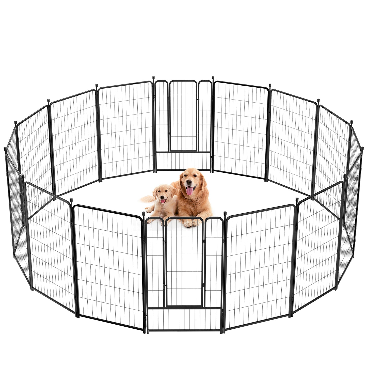 Anyask 45″ Tall 16 Panels Metal Dog Playpen  for Exercise Outdoor Indoor Fence, Black