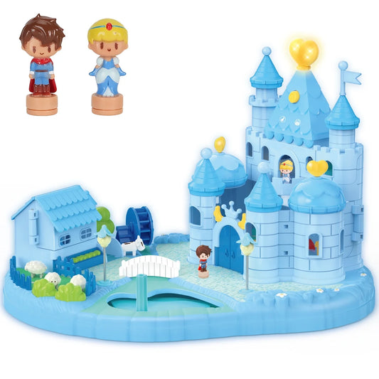 Magnetic Princess Castle Toys Playset with 2 Mini Figures for Girls Ages 3+