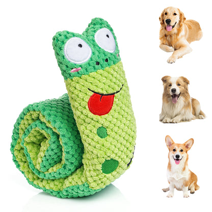 Anyask Plush Dog Squeak Toys for large Small Medium dogs for Aggressive Chewers, Frog