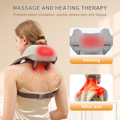 Electric Neck and Shoulder Massager With Heat & Cordless For Muscle Relaxation Gift