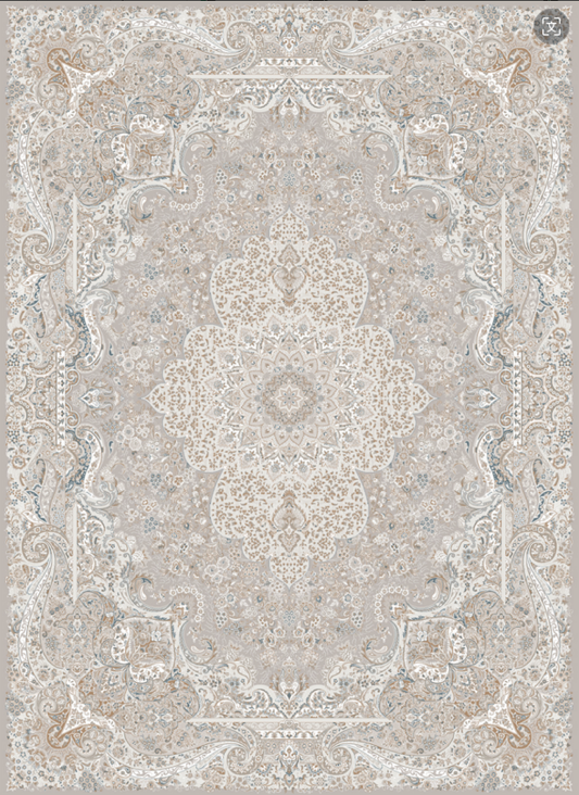 Cocosity 8'x10' Polyester Area Rugs,Vintage Non-Slip Washable Floral Area Rugs for Living Room
