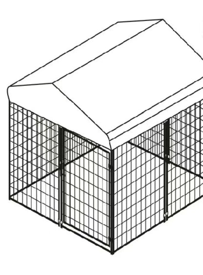 Anyask Universal Heavy Duty Medium Metal Dog Kennel Playpen with Sun/Rain Proof Top for Dog Cat Duck Chicken Outdoor Excerise (4'L x 4'W x 4.5'H)
