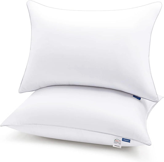 Cocosity Queen Pillow Set with Eye Mask for Side and Back Sleepers, White