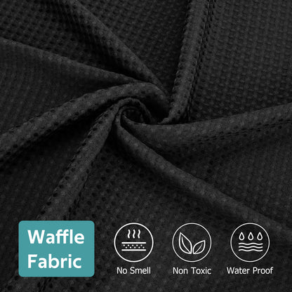 Cocosity Hookless Waffle Weave Waterproof Shower Curtain, 74" x 72", Black