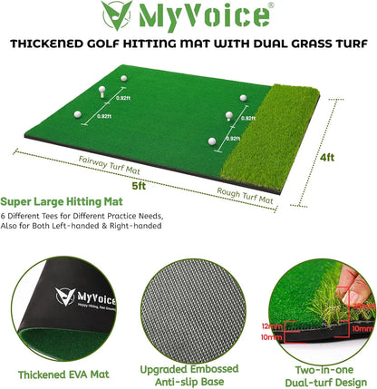 Pro Thickened Golf Mat Set for Indoor/Outdoor Swing Practice