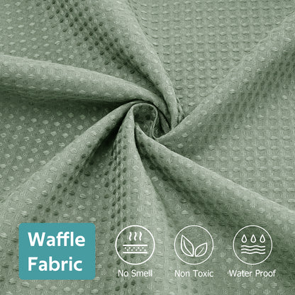 Cocosity Hookless Waffle Weave Waterproof Shower Curtain, 74" x 72", Green