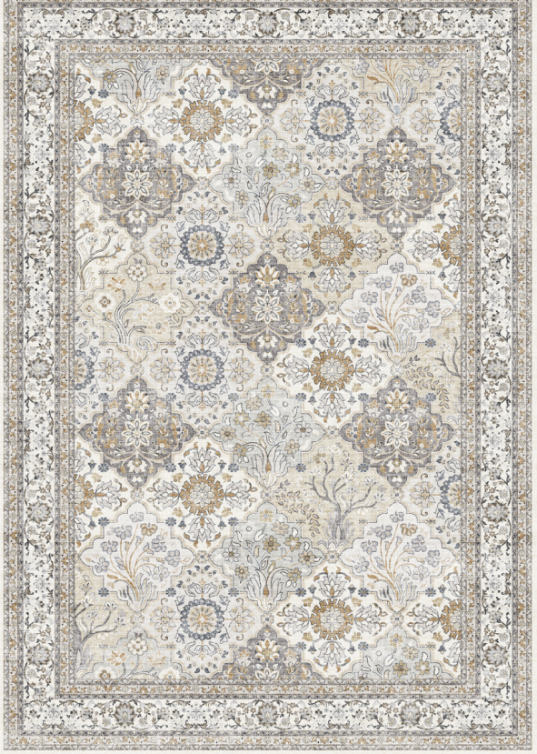 Cocosity 5'x7' Boho Chic Distressed Design Area Rug for Living Room & Bedroom