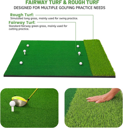 Pro Thickened Golf Mat Set for Indoor/Outdoor Swing Practice