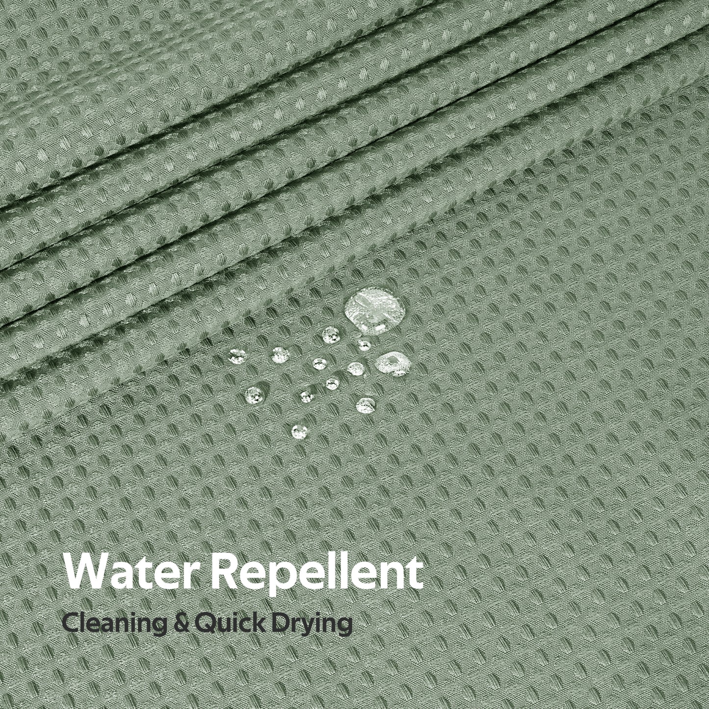 Cocosity Hookless Waffle Weave Waterproof Shower Curtain, 86" x 72", Green
