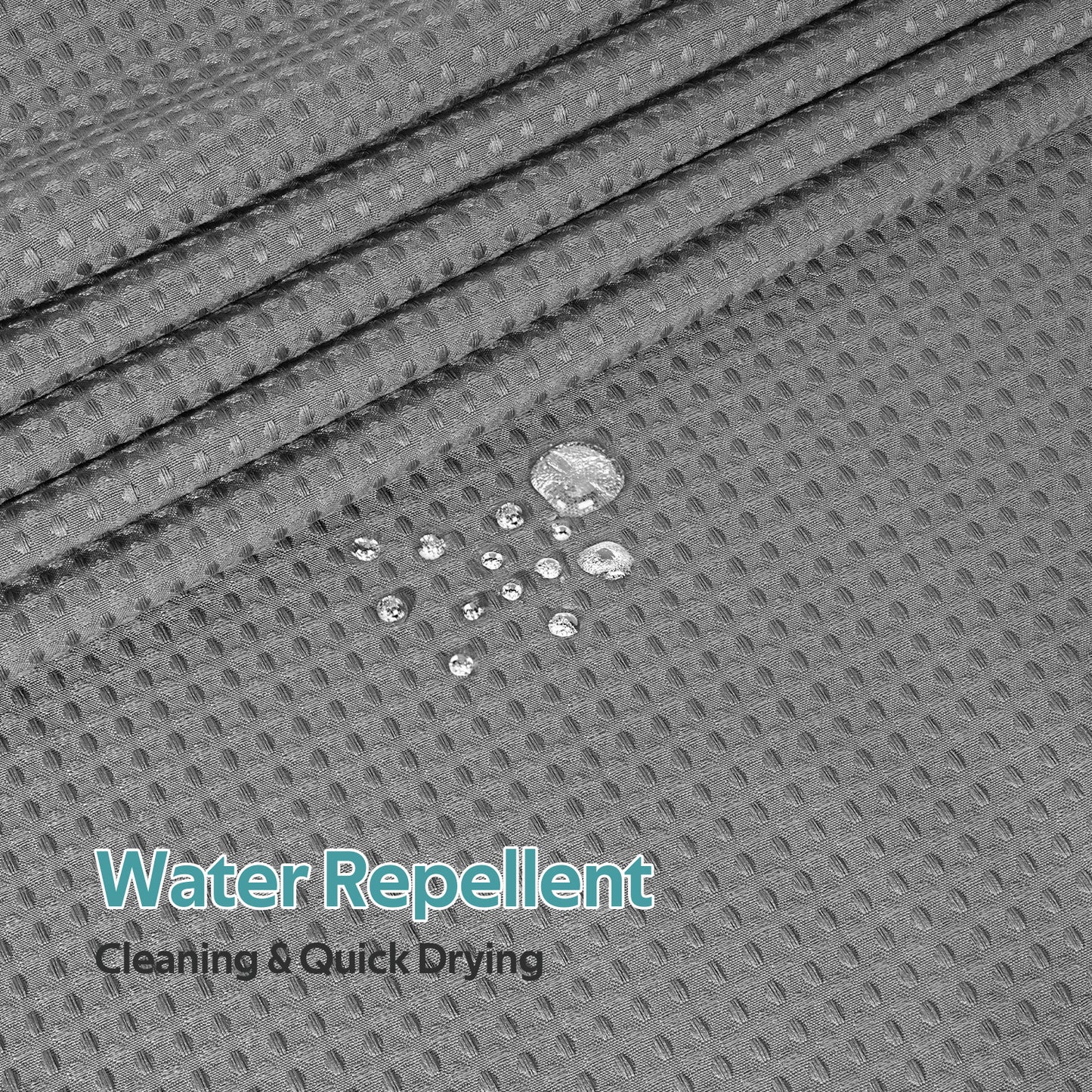 Cocosity Hookless Waffle Weave Waterproof Shower Curtain, 74" x 72", Gray