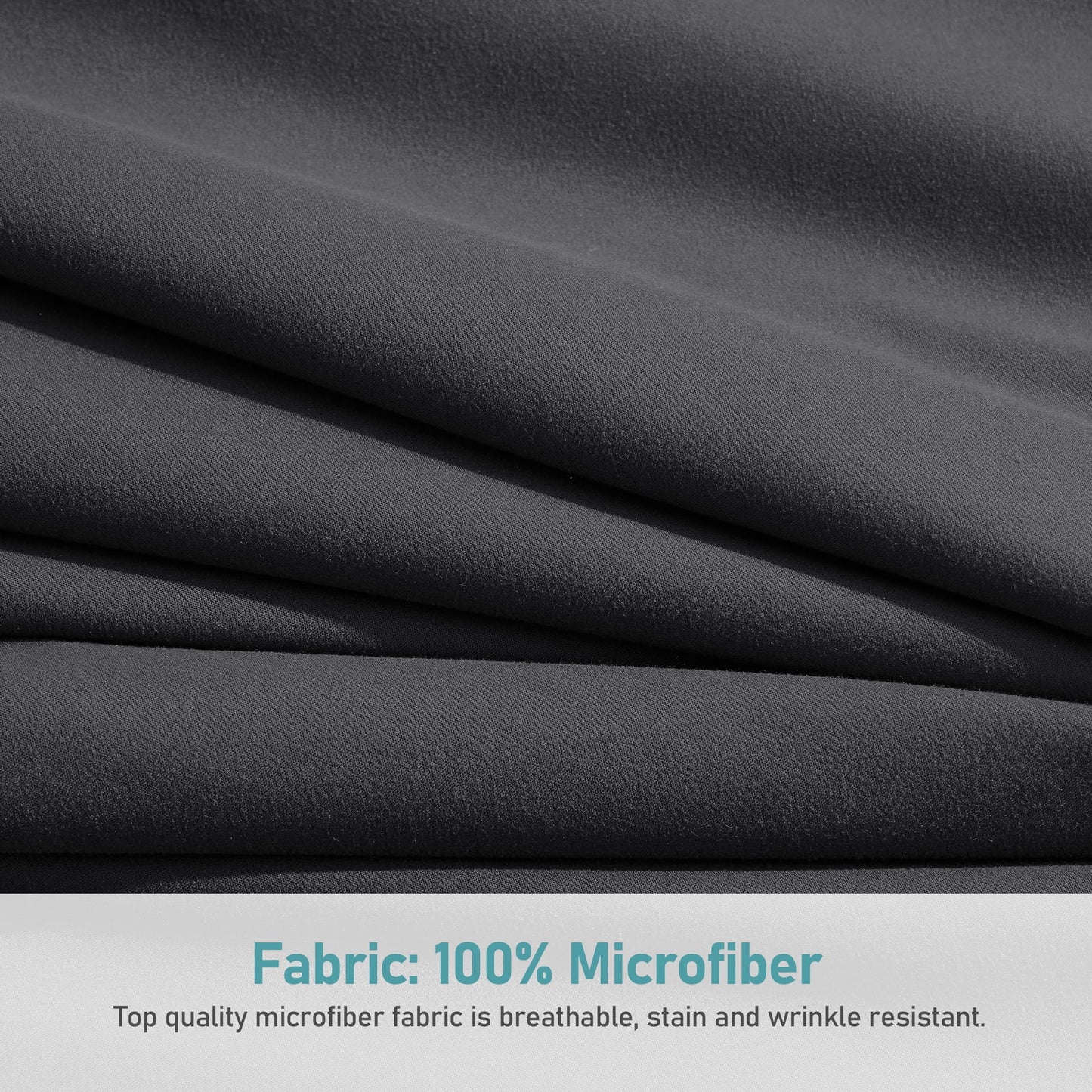 Polyester Microfiber Dark Twin Size 4 Piece Bed Sheets Set with 16-Inch Deep Pockets for Hotel Home Apartment School Bedding