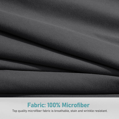 Polyester Microfiber Dark Twin Size 4 Piece Bed Sheets Set with 16-Inch Deep Pockets for Hotel Home Apartment School Bedding