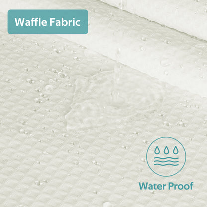 Cocosity Waffle Textured Heavy Duty Shower Curtains with PEVA Clear Shower Liner & Hooks - Beige 84"x72"