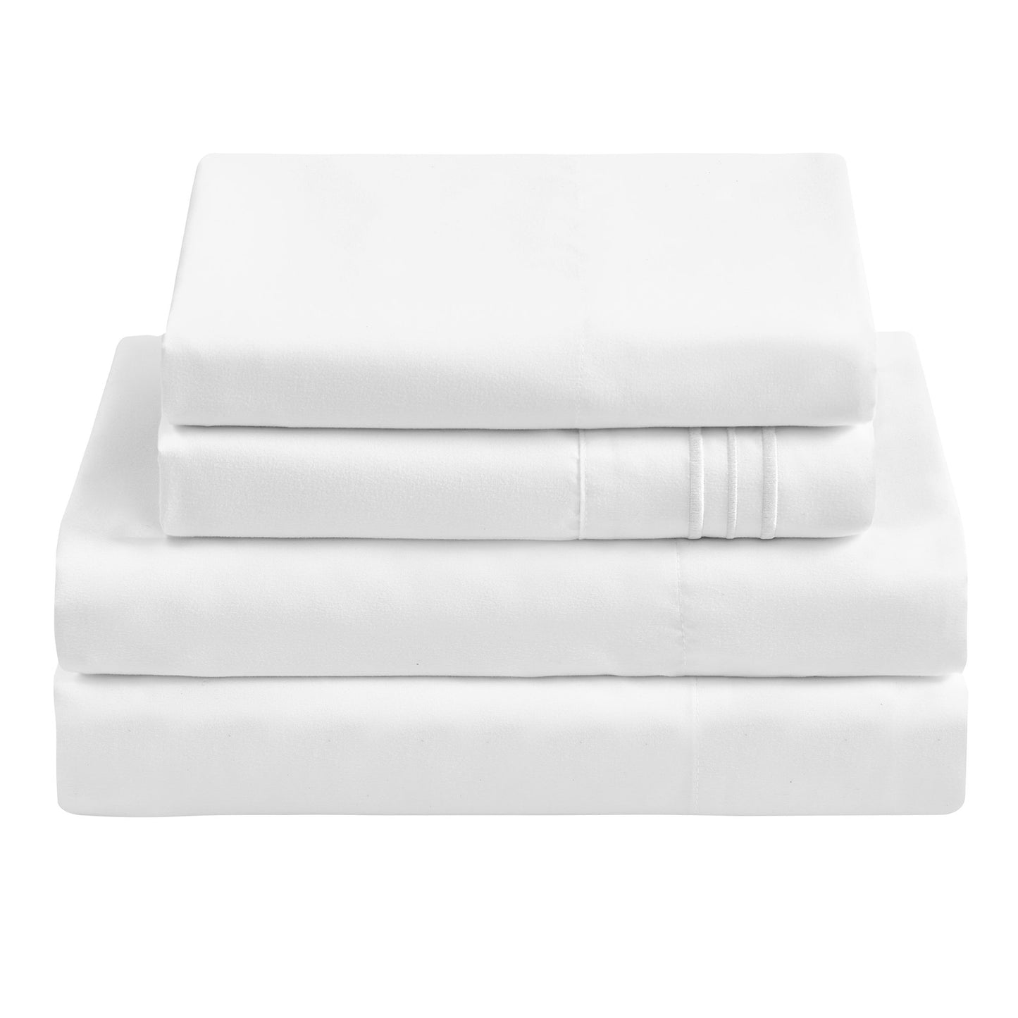 6 Piece Comfort Microfiber Bed Sheets for Queen Size Bedding for Hotel Home Apartment School Bedding White