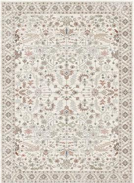 Cocosity 5'x7' Washable Vintage Style Low-Pile Soft Rug for Living Room Bedroom, Beige