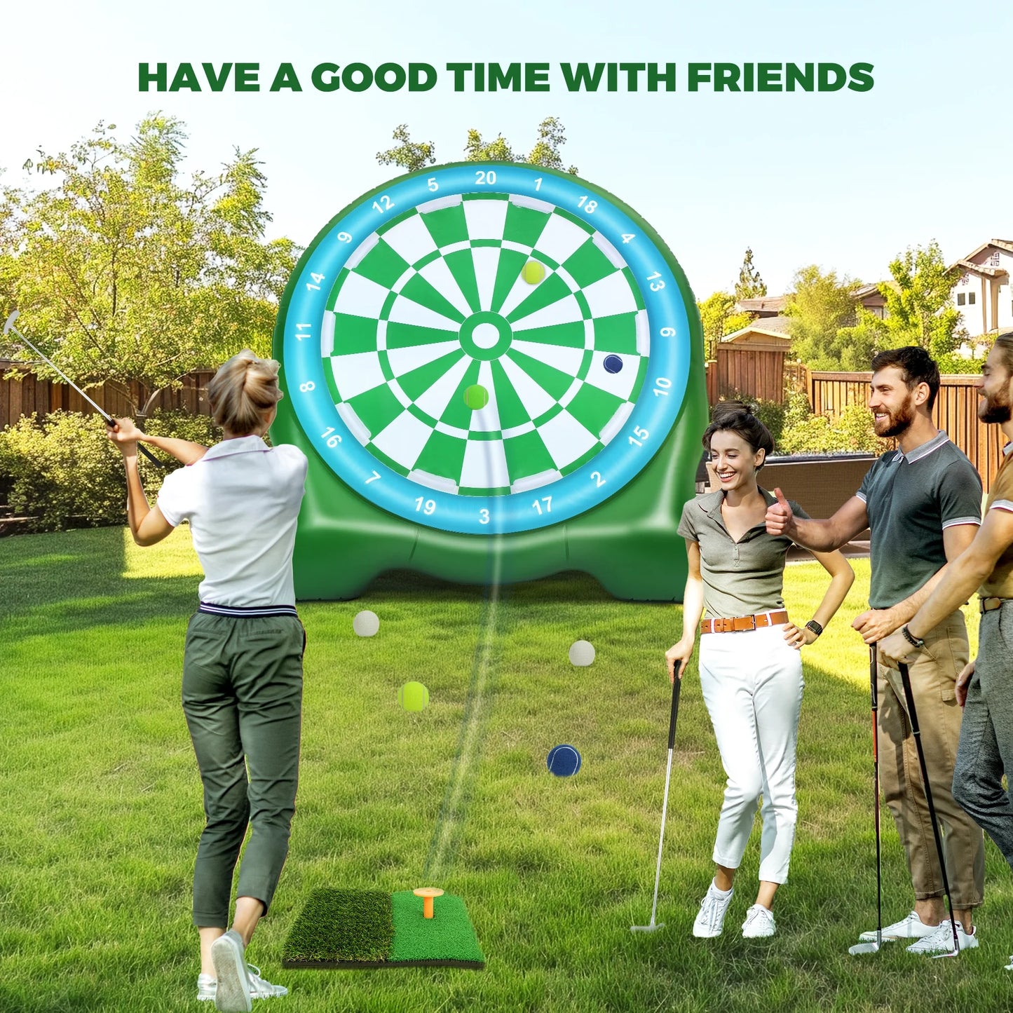 Ldyso 6FT Inflatable Dart Board with Sticky Balls, Indoor/Outdoor Sport Fun Party Play Game Toys