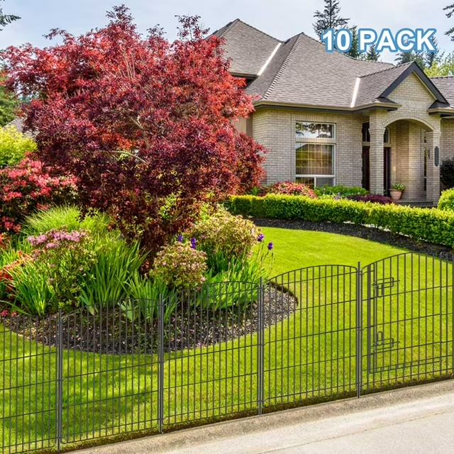 36 in(H) Wide Gate Low Threshold Garden Fence with 10 Panel for Garden Border & Yard