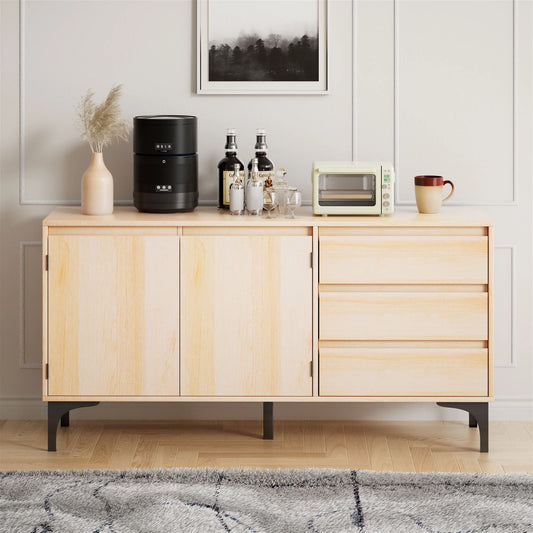 Buffet Cabinet with Storage for Hallway, Entry, Living Room, Walnut Brown