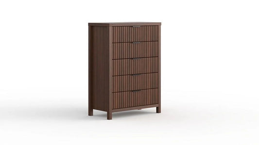 Modern bedroom chest of drawers storage cabinet, Modern dressing table with handles,Suitable for living room wardrobe, Children's bedroom, Brown