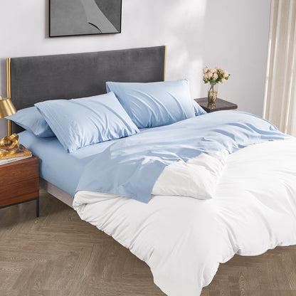 Bed Sheets Set with 6 Pieces，Extra Soft Made from Microfiber Deep Pocket Sheet Set, Full Blue