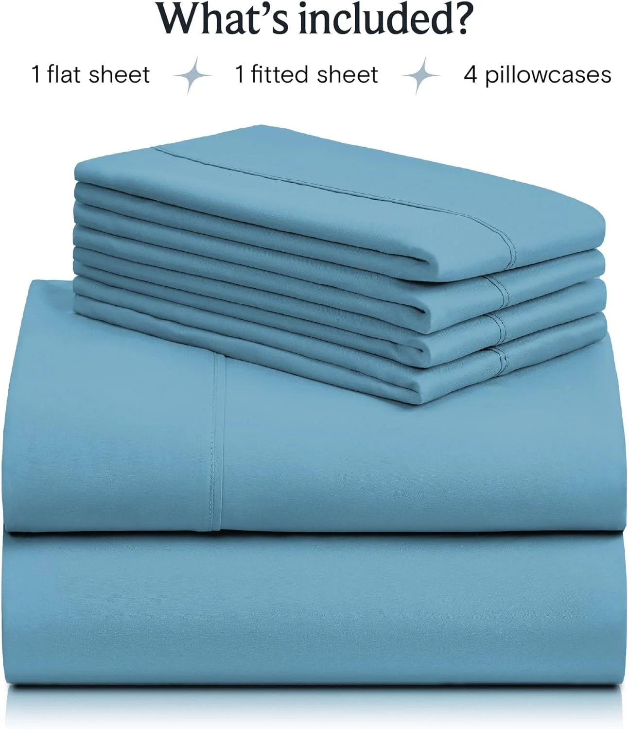 Bed Sheets Set with 6 Pieces，Extra Soft Made from Microfiber Deep Pocket Sheet Set, King Blue