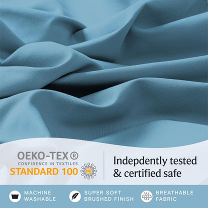 Bed Sheets Set with 6 Pieces，Extra Soft Made from Microfiber Deep Pocket Sheet Set, King Blue